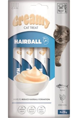 M-pets Creamy Hairball Tavuklu Ve Tuna Balıklı Kedi Ödülü 4x15 Gr