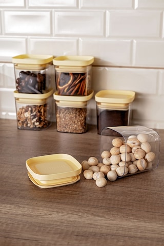 Emsan Arya Kare Küçük Saklama Kabı Sarı 6'lı