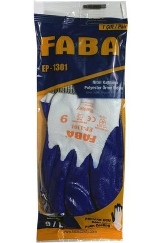 Faba Ep-1301 Lacivert Nitril Polyester Eldiven No 9