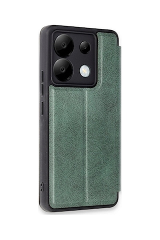 Uryport Xiaomi Redmi Note 13 Pro 5g Kılıf Flip Cover - Koyu Yeşil