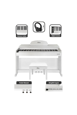 Midex Plx-190wh Dijital Piyano 88 Tuşlu Beyaz Tuş Hassasiyetli Bl