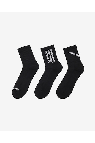 Skechers 1/2 Terry Low Crew - 3'lü Paket Erkek Çorap Erkek Siyah Çorap S600292-001 Siyah