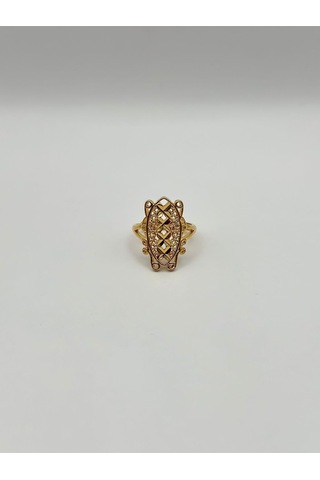 Arnes Jewelry Çelik 22 Ayar Altın Kaplama Ayarlanabilir Yüzük Ar491nes Gold
