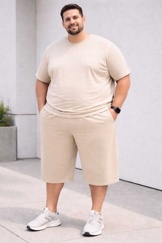 Akt Gayem Butik Çok Büyük Beden Kapri 3xl-10xl Bej