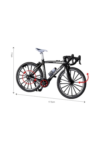Craftivio Siyah Yüksek Kaliteli Metal 1:10 Ölçek Koleksiyonluk Die Cast Model Bisiklet Çok Renkli