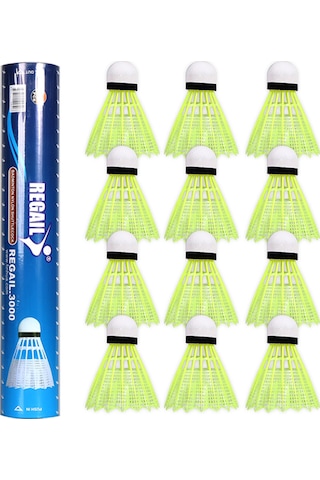 Aubyhe Sarı Plastik Badminton Topları 12 Adet - Kompozit Mantar Başlı, Esnek, Dayanıklı - Başlangıçcı Ve Amatörler İçin Egzersiz Ve Spor