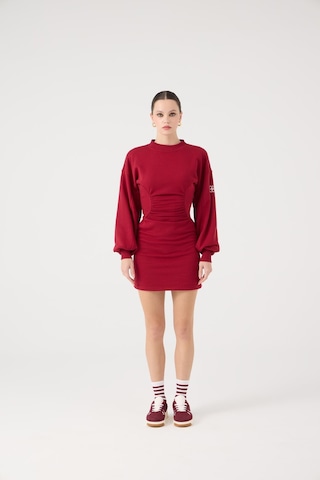Holly Lolly Belden Oturmalı Mini Nancy Elbise Bordo