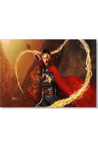 Cakasepetim Doktor Strange Ve Alev Kırbacı Ahşap Mdf Tablo