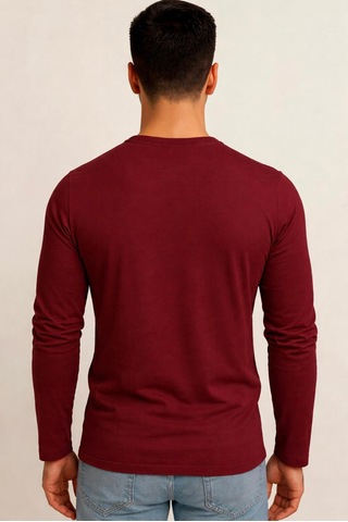 Axxel Erkek Bordo Uzun Kollu T-shirt-d240 Bordo