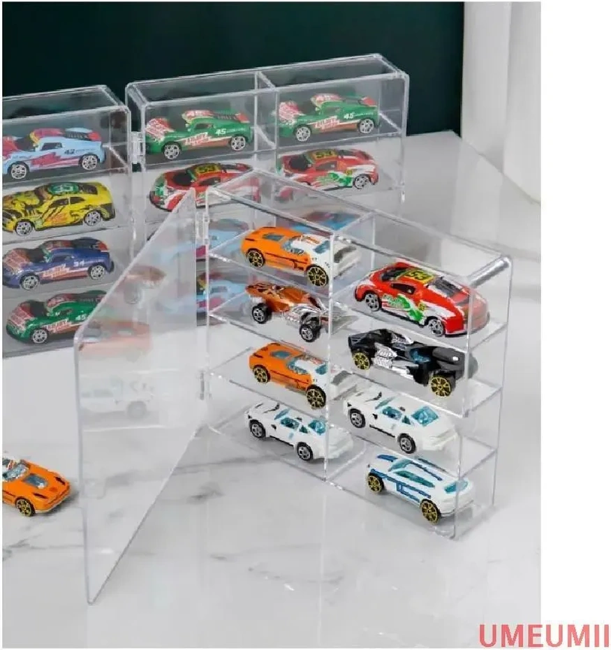 Yaleker Araba Modeli Ve Küçük Eşyalar İçin 8 Bölmeli Şeffaf Abs Depolama Rafı - Çocuk Odası Alan Optimizasyonu Şeffaf