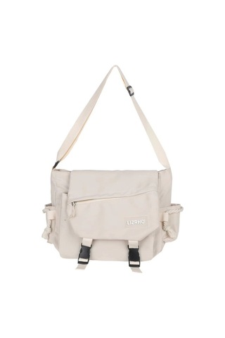 Cordial Büyük Kapasiteli Nylon Sırt Çantası - Şık Günlük Çapraz Çanta Beyaz Beyaz