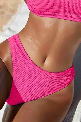 Angelsin Özel Fitilli Kumaş Bikini Altı Pembe 001