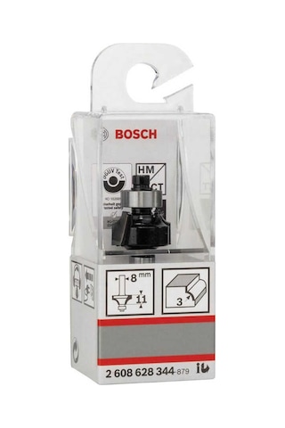 Bosch Standard Seri Ahşap İçin Çift Oluklu, Sert Metal Bilya Yataklı Yuvarlama Frezesi 8*3*53 mm-2608628344