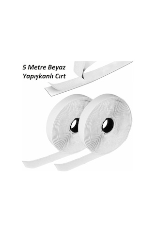 5 Metre Arkası Yapışkanlı Beyaz Cırt Cırtlı Bant - 2Cm Cırt Cırt (269285170)