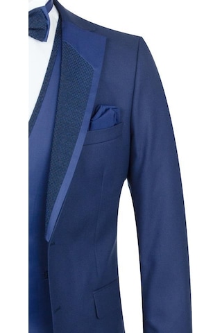 İmza Lacivert Gabardin Mono Yaka Astarlı Yelekli 6 Drop Slim Fit Dar Kesim Smokin Damatlık 1001195166-Lacivert