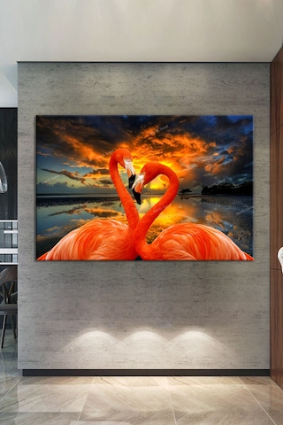 Kuğular ve Aşk Dekoratif Kanvas Tablo 90 x 60