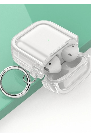 Apple, Uyumlu AirPods 4 4.nesil Shiny Şeffaf Kılıf - Beyaz