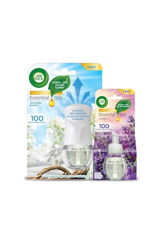 Wick Le Elektrikli Oda Kokusu Temizliğin Kit Cihaz + Yedek Şişe + Lavanta Yedek Şişe Abundance Prosperity