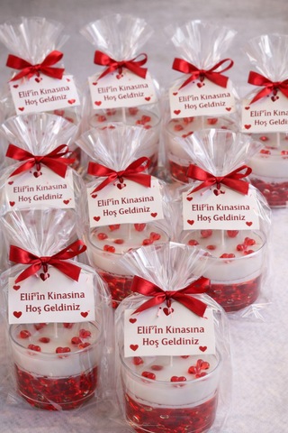 25 Li Kalp Süslemeli Mika Bardak Mum Seti Vanilya Kokulu Organizasyon & Hediyelik Mum Beyaz