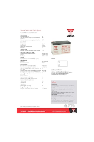 Sw280 12v 7.5 Ah Agm Akü
