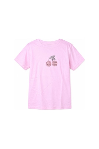 Trender Kiraz Kısa Kol O Yaka Pembe Kız Çocuk T-shirt 26ydt1000054