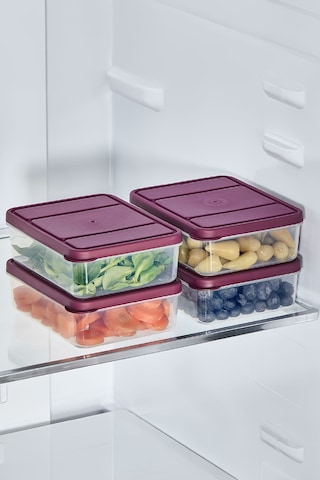 Selka Home 4 Adet 0.5 Lt. Nora Organizer Buzdolabı Buzluk Düzenleyici Saklama Kabı