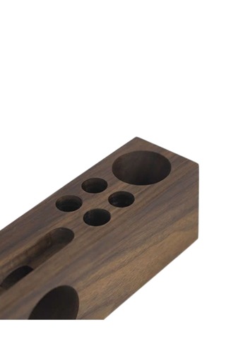 Ceviz Ahşap Telefon Standı, Kalemlik Ve Pasif Ses Yükseltici