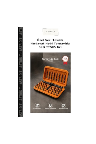 Özel Seri Teknik Hırdavat Hobi Tornavida Seti Tts05 Gri