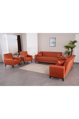 Kilim Mobilya Dove Yüksek Ayaklı 3 3 B B Koltuk Takımı Turuncu