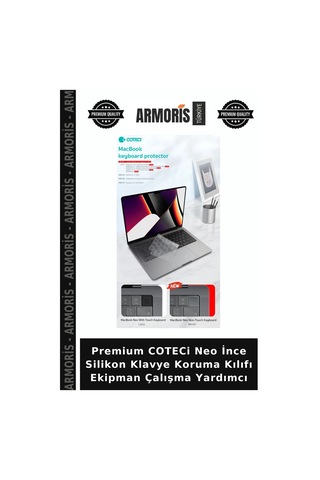 Premium Coteci Neo İnce Silikon Klavye Koruma Kılıfı Ekipman Çalışma Yardımcı