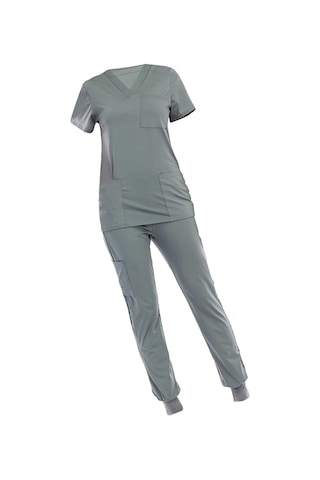 Dolıty Çok Cepli V Yaka İş Elbisesi Ile Nefes Alabilen Xl-gri