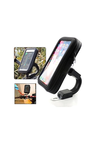 Thentech Motorsiklet Bisiklet Atv İçin Gidona Sabitlenebilir Sağlam Su Geçirmez Dayanıklı Telefon Standı Siyah