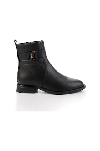 Bambi Siyah Hakiki Deri Kadın Bot & Bootie K02724560303 Siyah