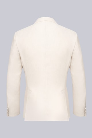 Hatemoğlu Bej Slim Fit Mono Yaka Keten Takım Elbise