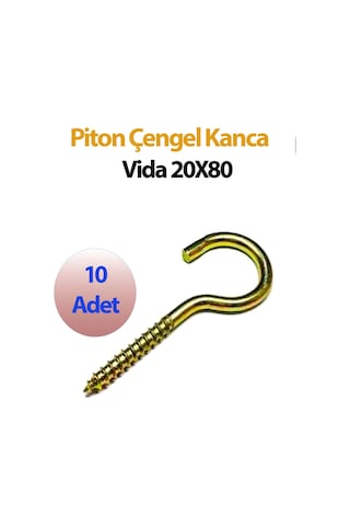 Piton Çengel Kanca Vida 20x80 Mm 10 Adet Diğer
