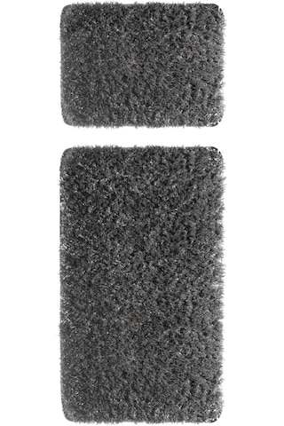 Koza Home Douro Shaggy 2li Banyo Paspası Füme Kaydırmaz Taban 60 X 100 - 50 Füme