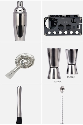 Pazly Tcherchi Paslanmaz Çelik Kokteyl Seti - Gümüş Zi, Lüks Mutfak Aksesuarı