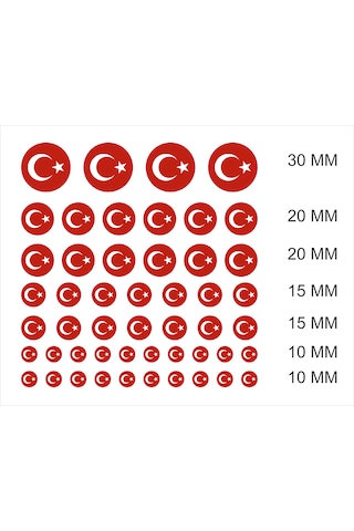 Türk Bayrağı Damla Silikon Sticker