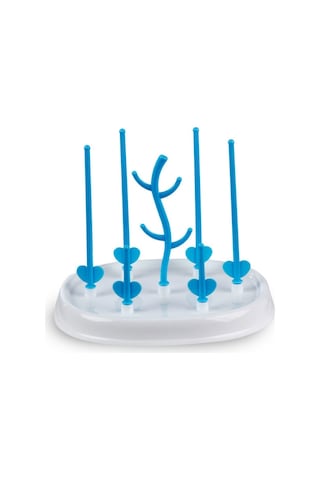 Sones Bebek Biberon Kurutma Rafı Basit Ağaç Şekli Temizleme Kurutma Makinesi Çıkarılabilir Kullanışlı Bebek Süt Kupası Emzik Tutucu Mavi