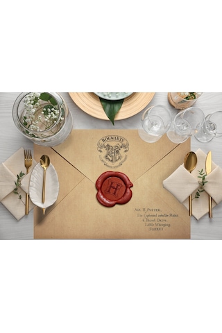 Adawall Home Harry Potter Letter Kumaş Amerikan Servis 4'lü Set Bej