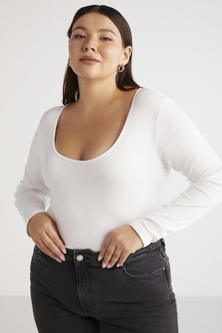 ETHIQUET VERSAYBB Kadın Regular Slim Beyaz Beyaz Büyük Beden Body