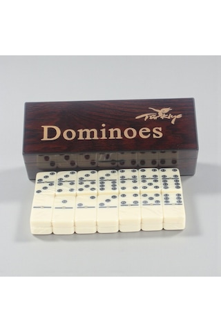 Lüks Ahşap Kutulu Türkiye Logolu Premium Domino Seti 28 Parça 6 Çift Aile Oyunu Yeni Yıl Hediyesi -d