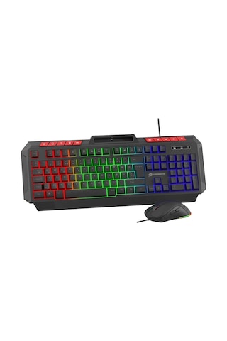 Gamebooster Km-11b Knight Rainbow Siyah Gaming Klavye Mouse Set