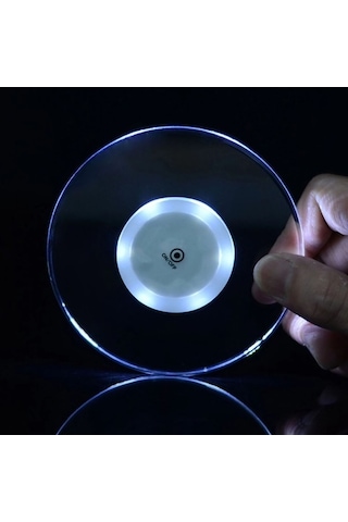 Besthome1 Ültra İnce 10cm Beyaz Işık Bardak Altlığı - Suya Dayanıklı Led Işıklı, Bar/parti Dekorasyonu