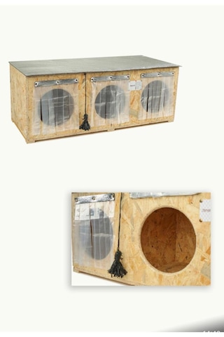 Kedi Evi Kedi Yuvası Kedi Yatağı-demonte Olarak Gönderilir-ısı Ve Su Yalıtımlı 3 Bölmeli 90x36x36