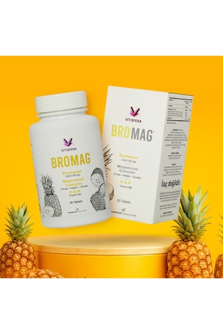 Vitisfera Bromag Bromelain Magnezyum Kompleks Vitamin B6 60 Tablet