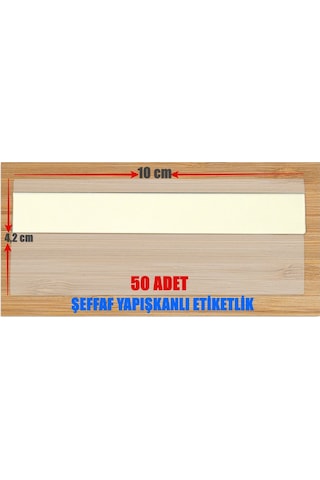 ŞEFFAF YAPIŞKANLI ETİKETLİK - 50 ADET