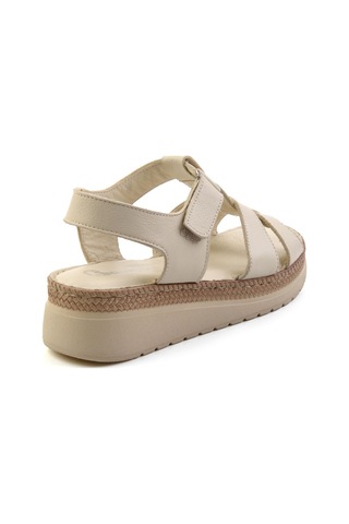 Bambi Bej Leather Kadın Sandalet K05087400603 Bej