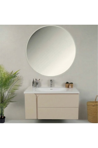 Kobos Future 100 Cm Banyo Dolabı Seti Vanilla Grey Vanilya