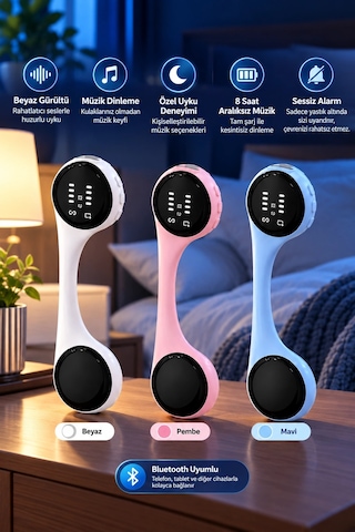 Bluetooth Yastık Altı Hoparlör Sessiz Alarm Ve Rahatlatıcı Uyku Sesleri 8 Saat Kesintisiz Müzik Dene